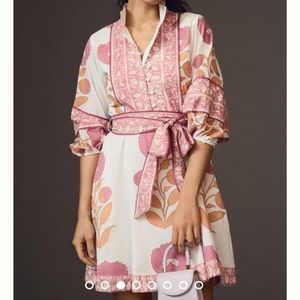 NWT Sue Sartor Flouce Shorty Dress in Blush Marigold